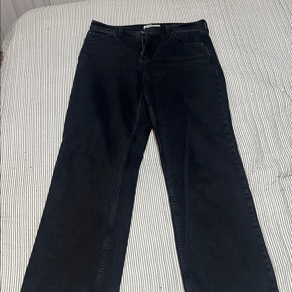 Abercrombie & Fitch Women's Black Straight Leg Jeans - Curve Love